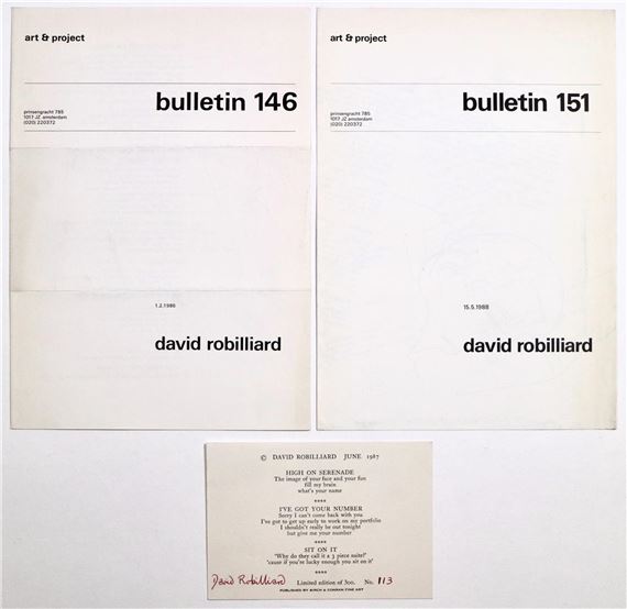 Art & Project bulletins and card - David Robilliard