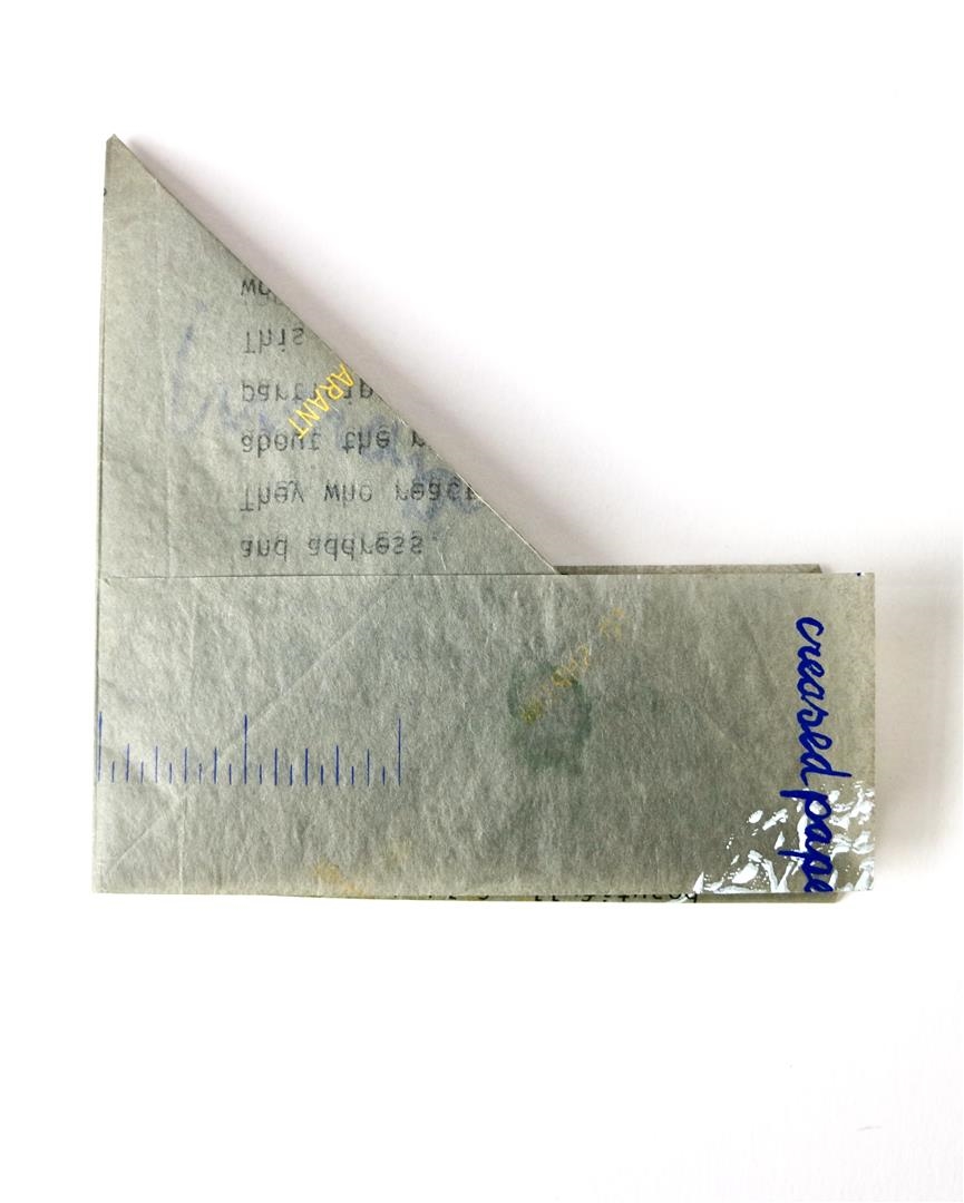 Artwork by Irma Boom, Participation call for graduation project,, Made of printed in blue, white