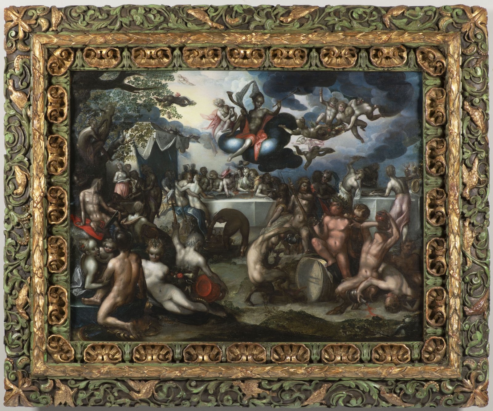 Artwork by Bartholomeus Spranger, THE WEDDING OF PELLEUS AND THETIS, Made of oil on wood