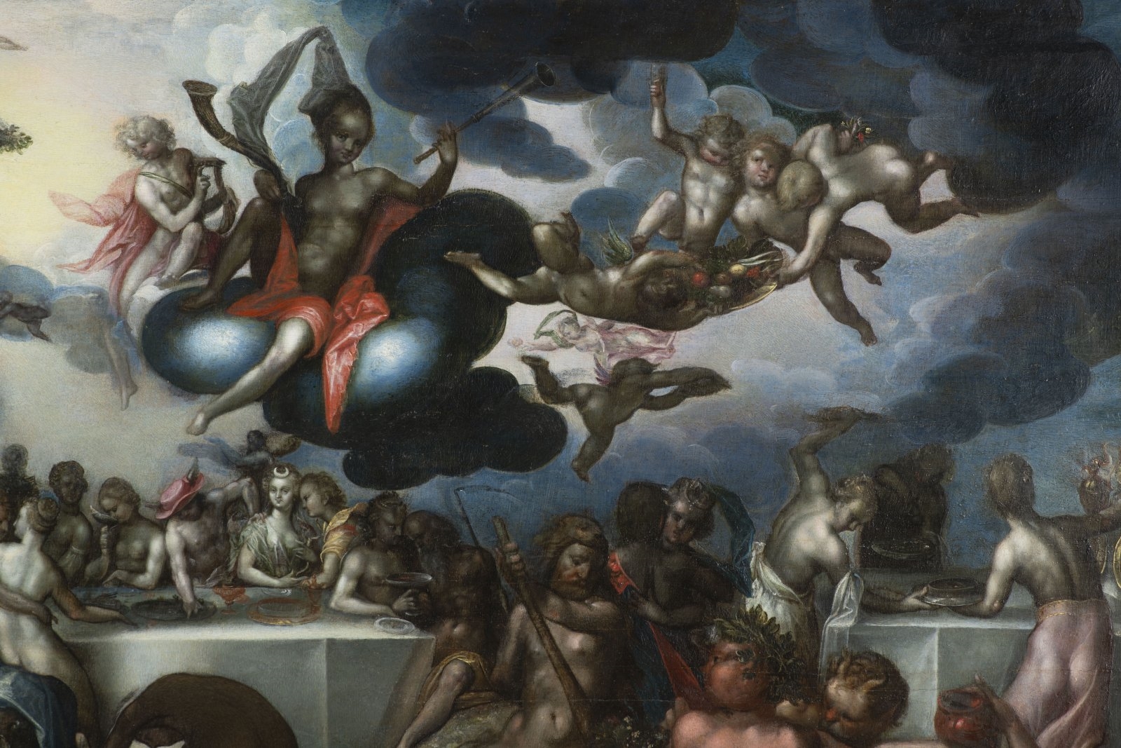 Artwork by Bartholomeus Spranger, THE WEDDING OF PELLEUS AND THETIS, Made of oil on wood