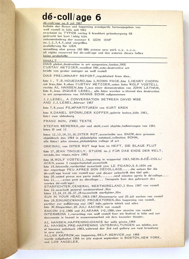 Artwork by Wolf Vostell, Dé-coll/age No.6, Bulletin der Fluxus und Happening Avantgarde, Made of blue pen on photographic paper