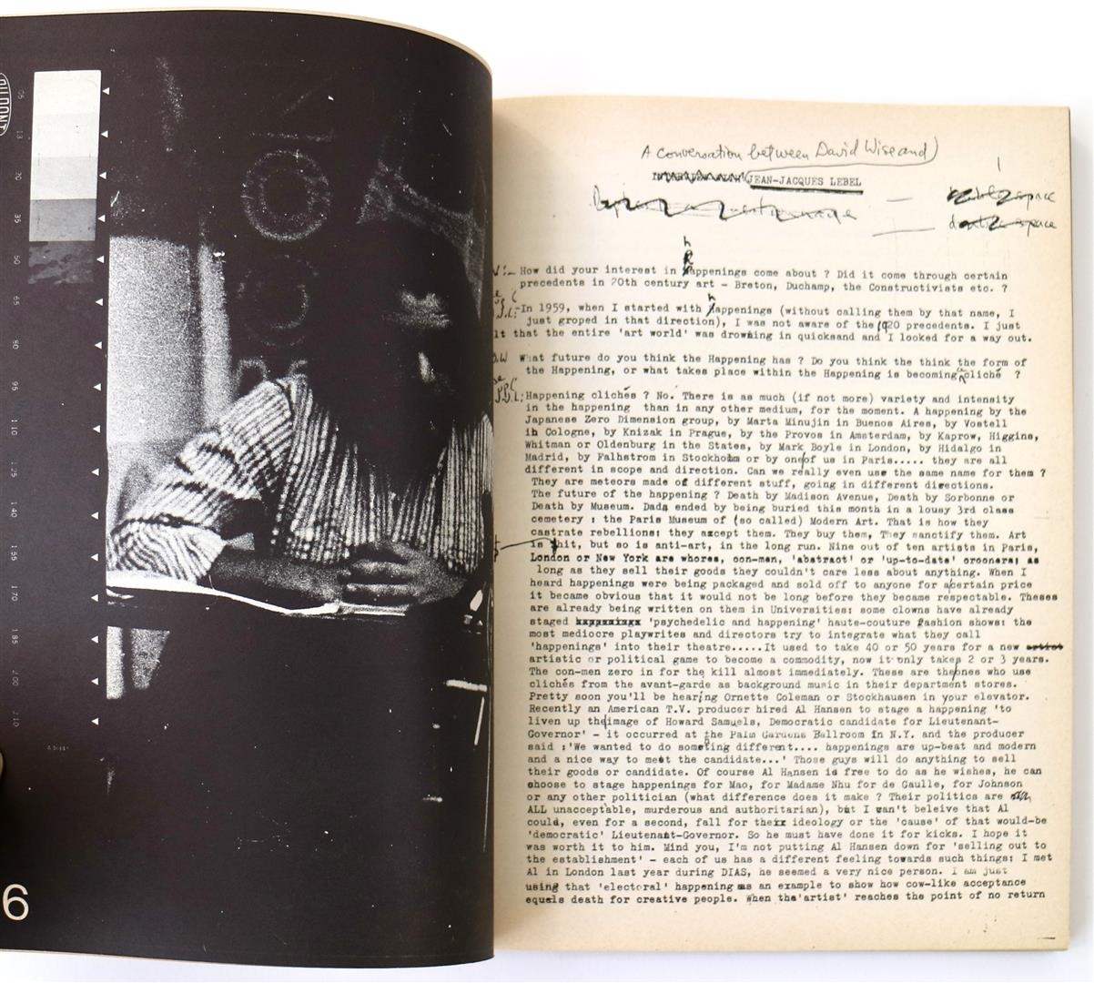 Artwork by Wolf Vostell, Dé-coll/age No.6, Bulletin der Fluxus und Happening Avantgarde, Made of blue pen on photographic paper