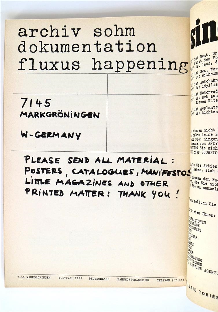 Artwork by Wolf Vostell, Dé-coll/age No.6, Bulletin der Fluxus und Happening Avantgarde, Made of blue pen on photographic paper