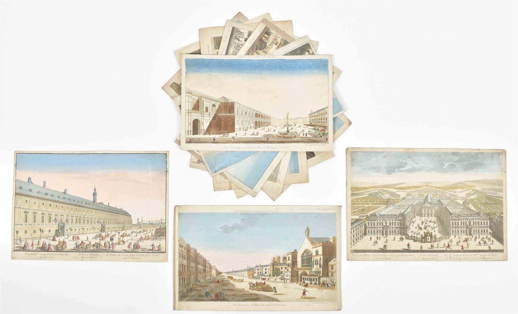 Artwork by Du Jardin, Optical views, lot of ten