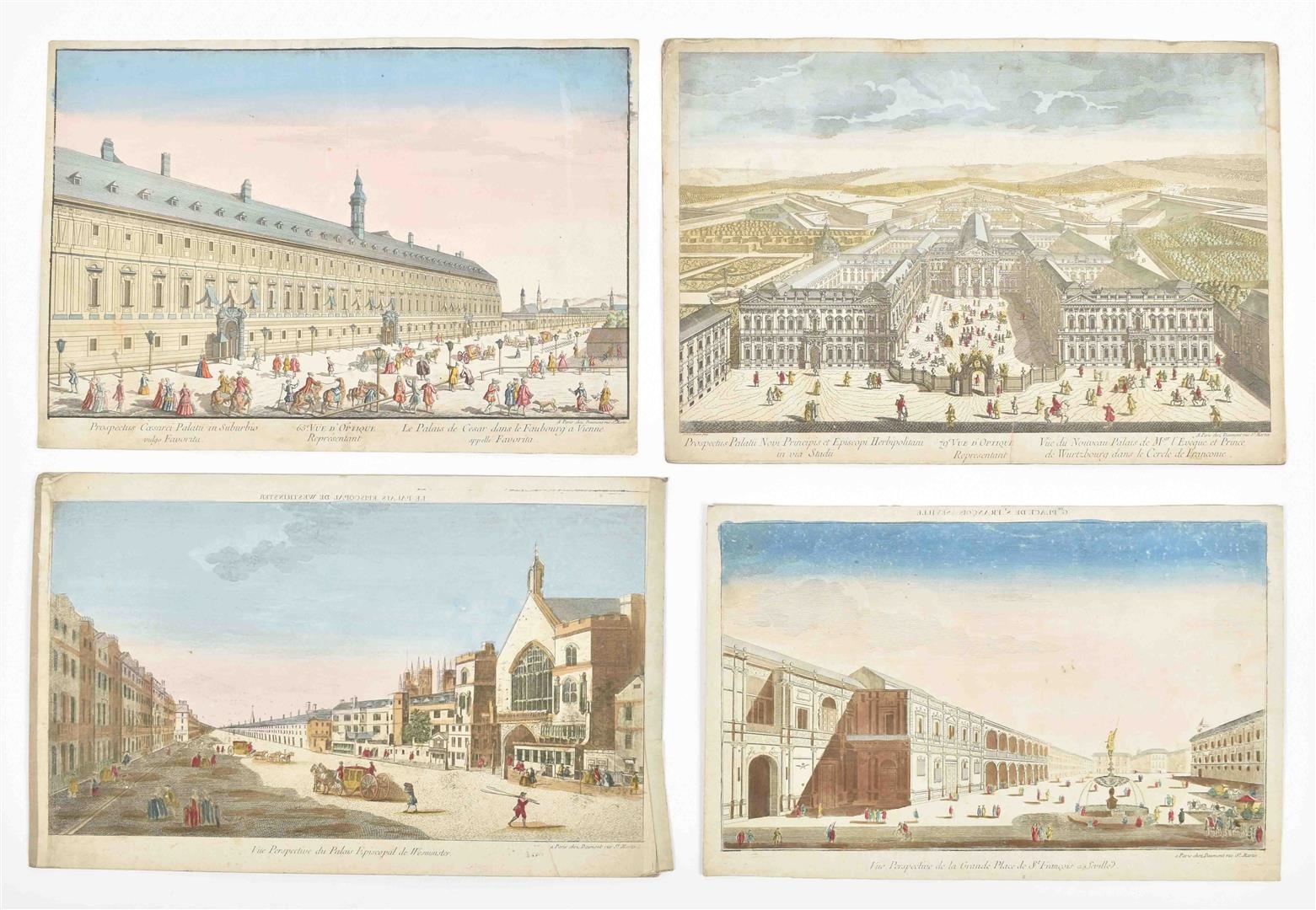 Artwork by Du Jardin, Optical views, lot of ten