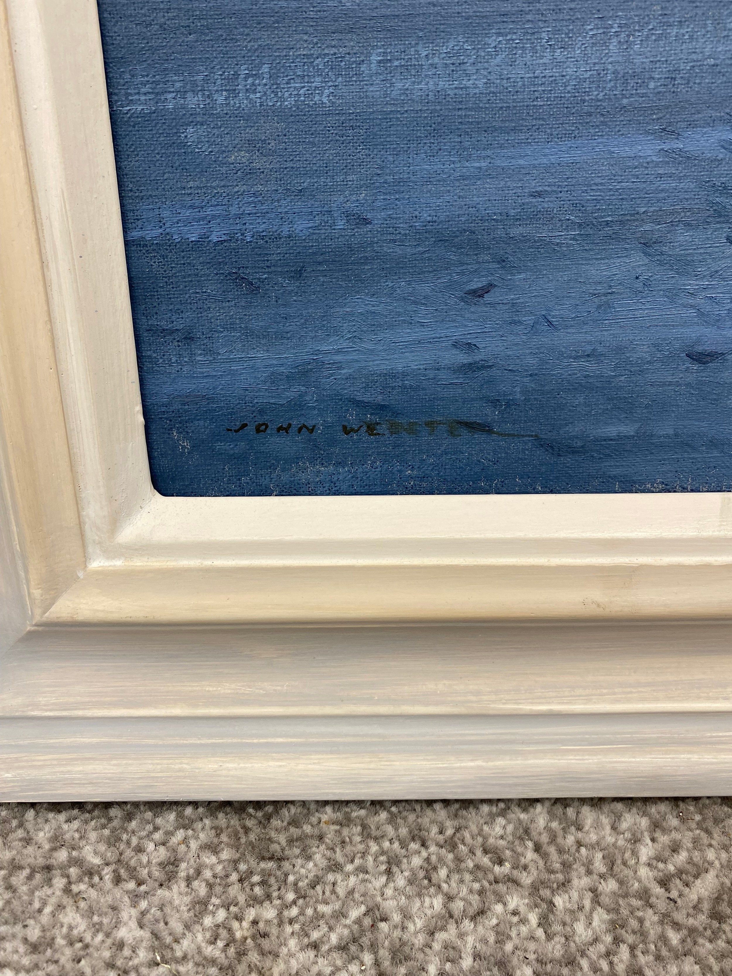 Artwork by John Bruce Webster, Oil on canvas: Arctic Trading Post, signed John Webster with gallery labels to the reverse. H.67 W, Made of Oil on canvas