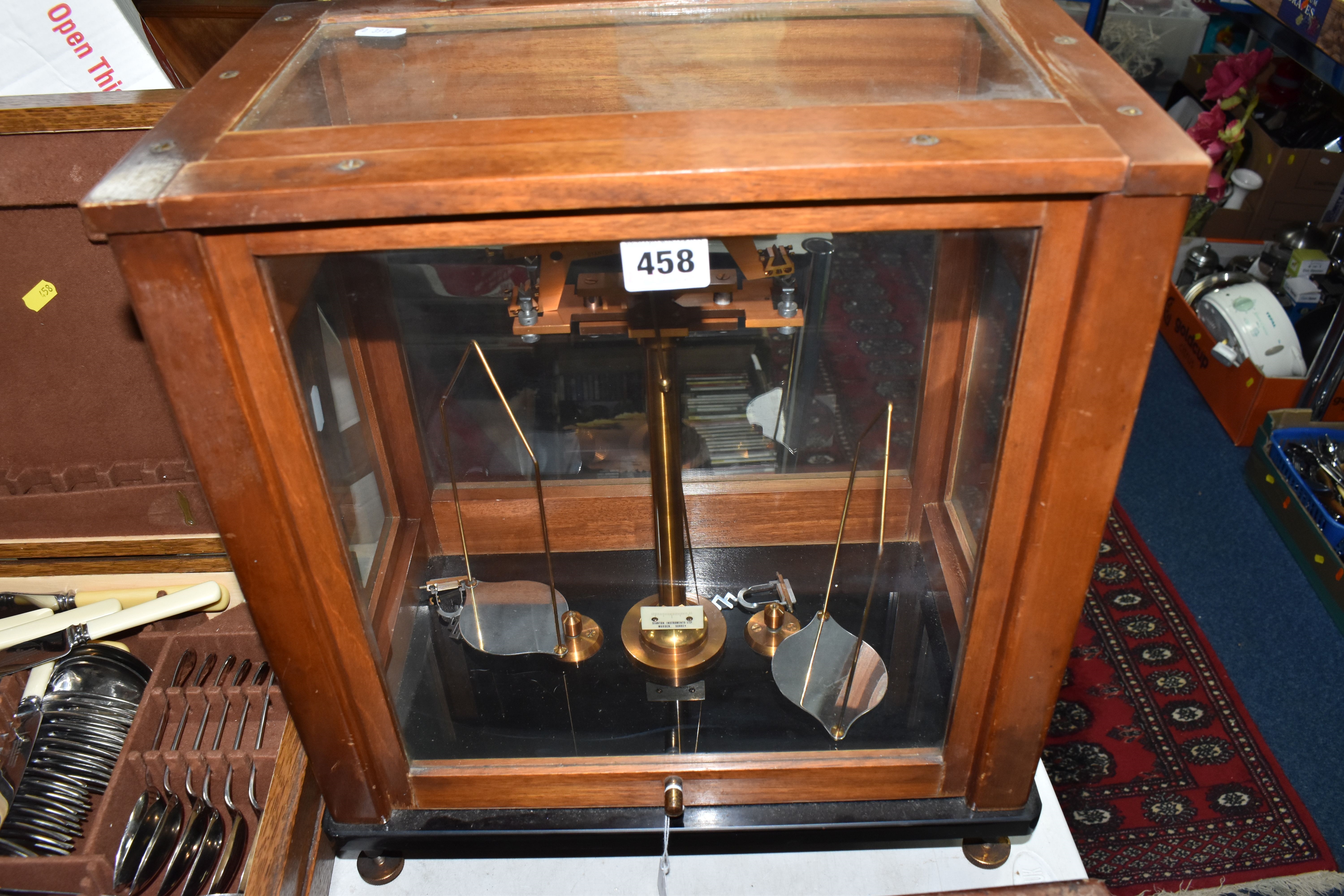 Sheffield | A GLAZED WOODEN CASED SET OF STANTON INSTRUMENTS ANALYTICAL ...