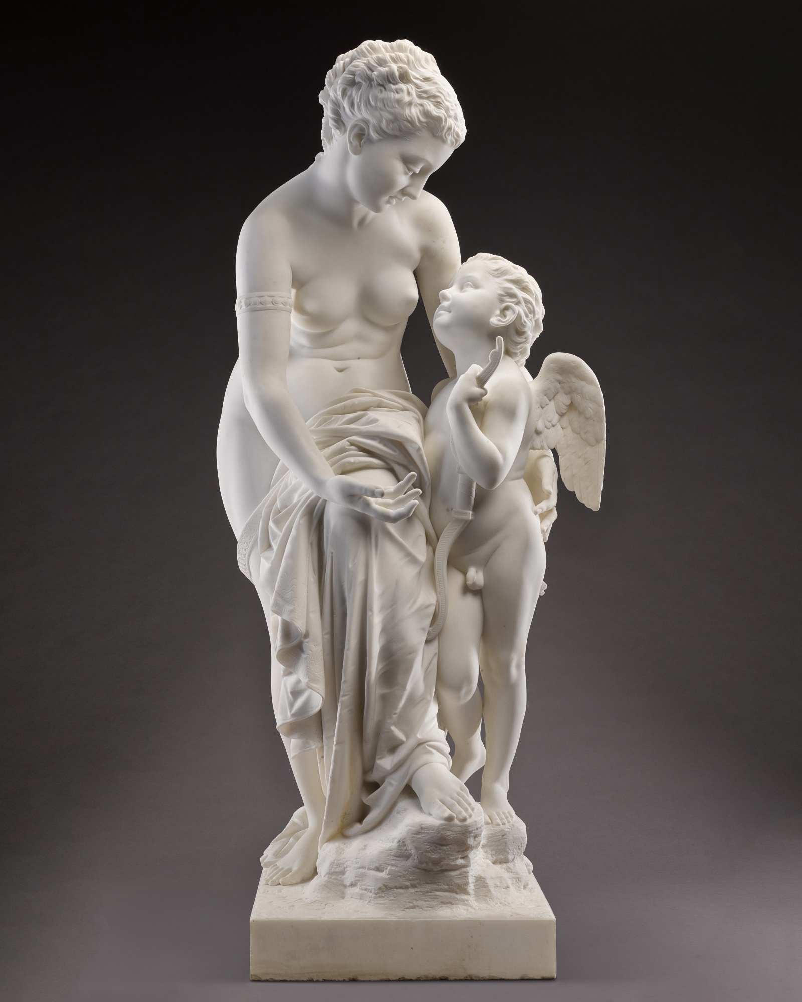 Artwork by Sir Charles Lawes-Wittewronge, Venus and Cupid, Made of white marble