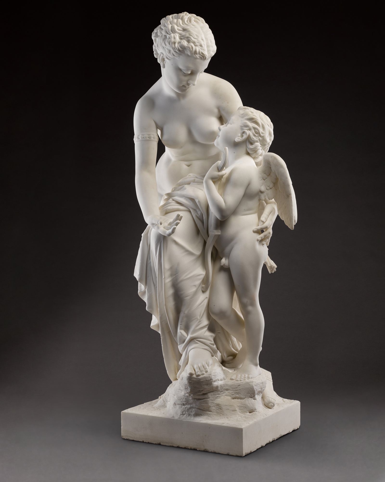 Artwork by Sir Charles Lawes-Wittewronge, Venus and Cupid, Made of white marble