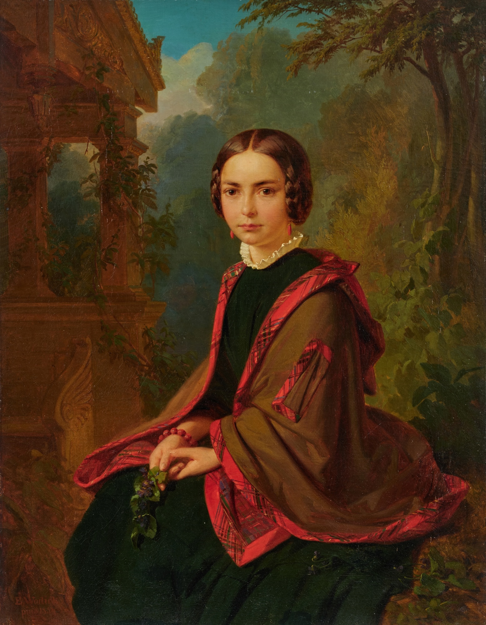 Artwork by Edmund Wodick, Portrait of a girl, Made of oil on canvas