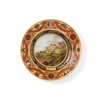 A Sèvres (Charles X) porcelain plate from the Service 'des Départements - Nicolas-Antoine Le Bel