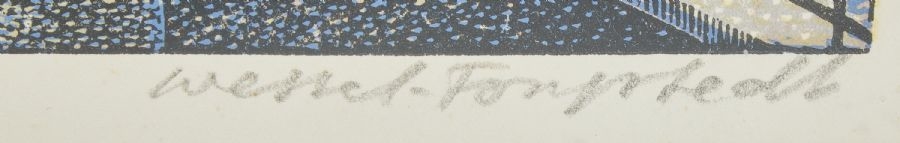 Artwork by Erik Wessel-Fougstedt, Sweden. Signed, Made of WOOD ENGRAVING