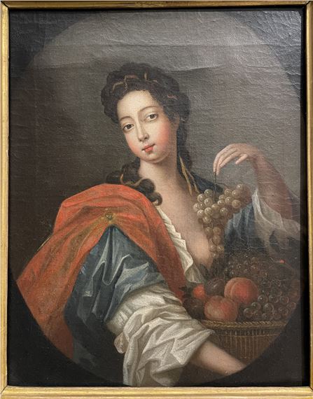 Simon Pietersz Verelst | Portrait of a lady with fruit within a feigned ...