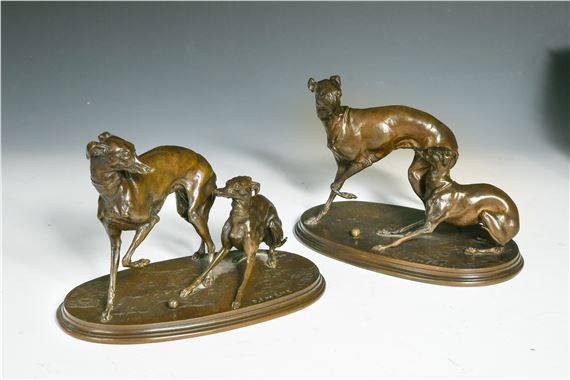 Gigi and Gisella at Play by Pierre-Jules Mene, 19th century