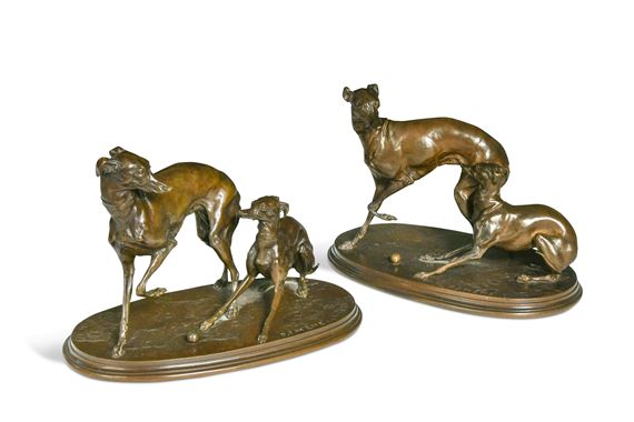 Gigi and Gisella at Play by Pierre-Jules Mene, 19th century