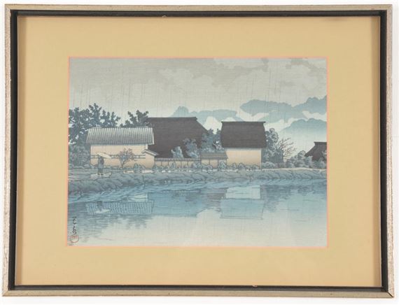 Rainy Yasuniwa, Nagano Prefecture by Hasui Kawase
