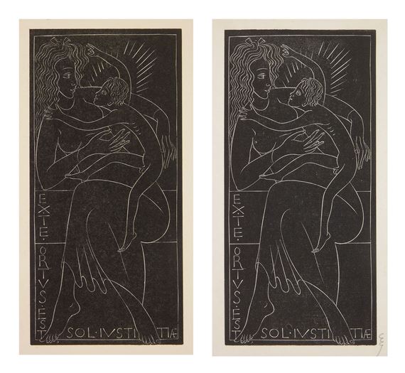 2 Eric Gill (British, 1882 - 1940) wood engravings by Eric Gill, 1931