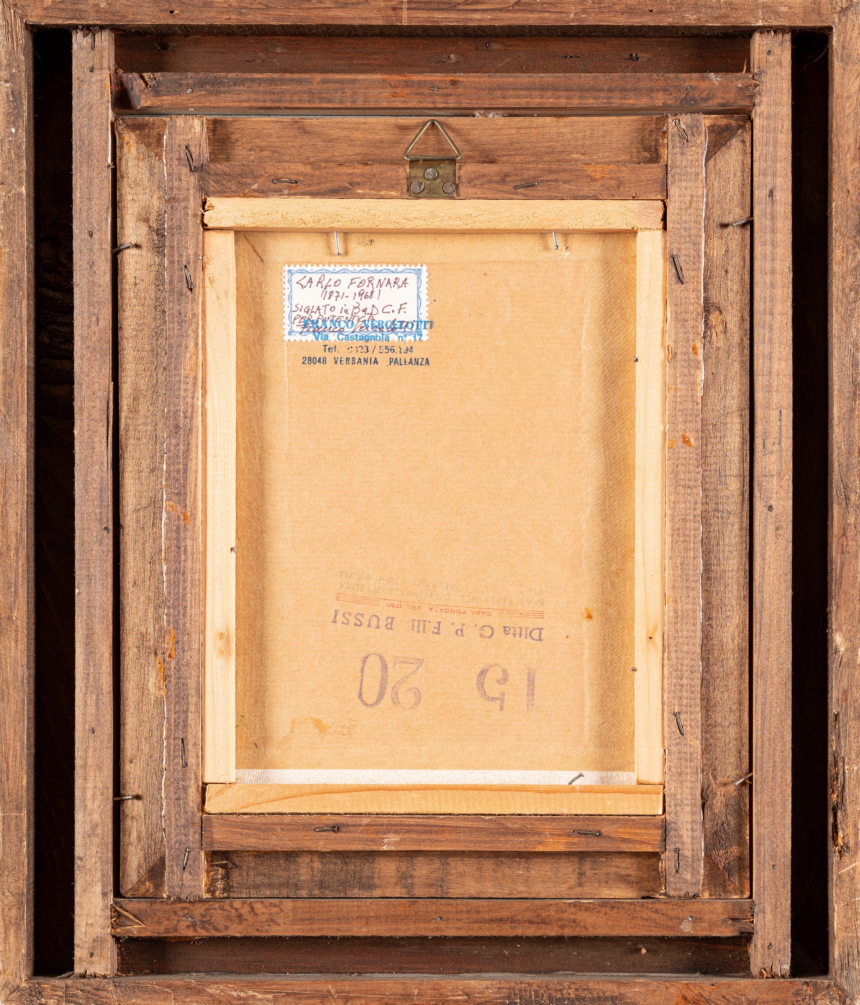 Artwork by Carlo Fornara, Vase of flowers, Made of oil on canvas panel