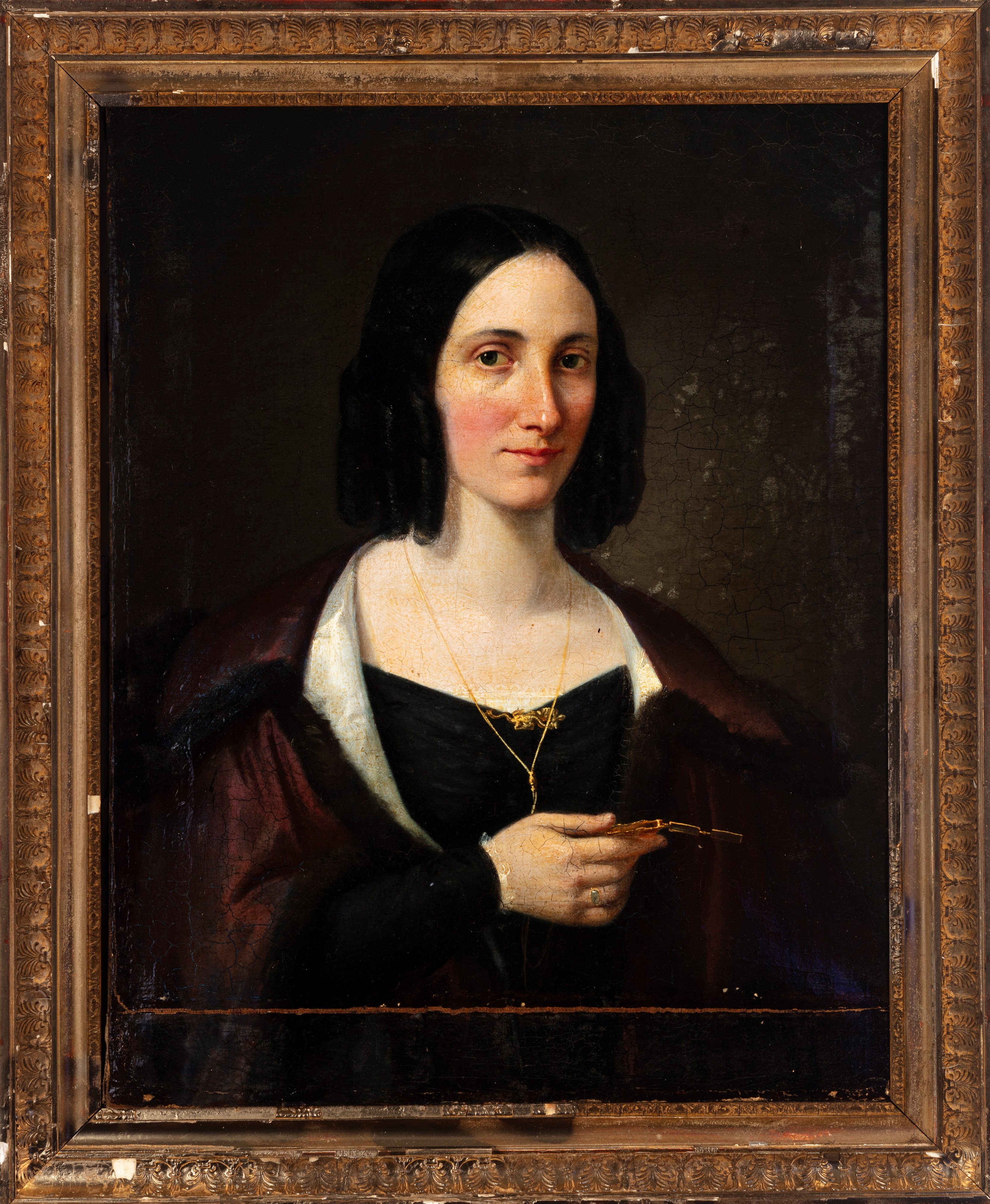 Artwork by Adeodato Malatesta, Female portrait, Made of oil on canvas