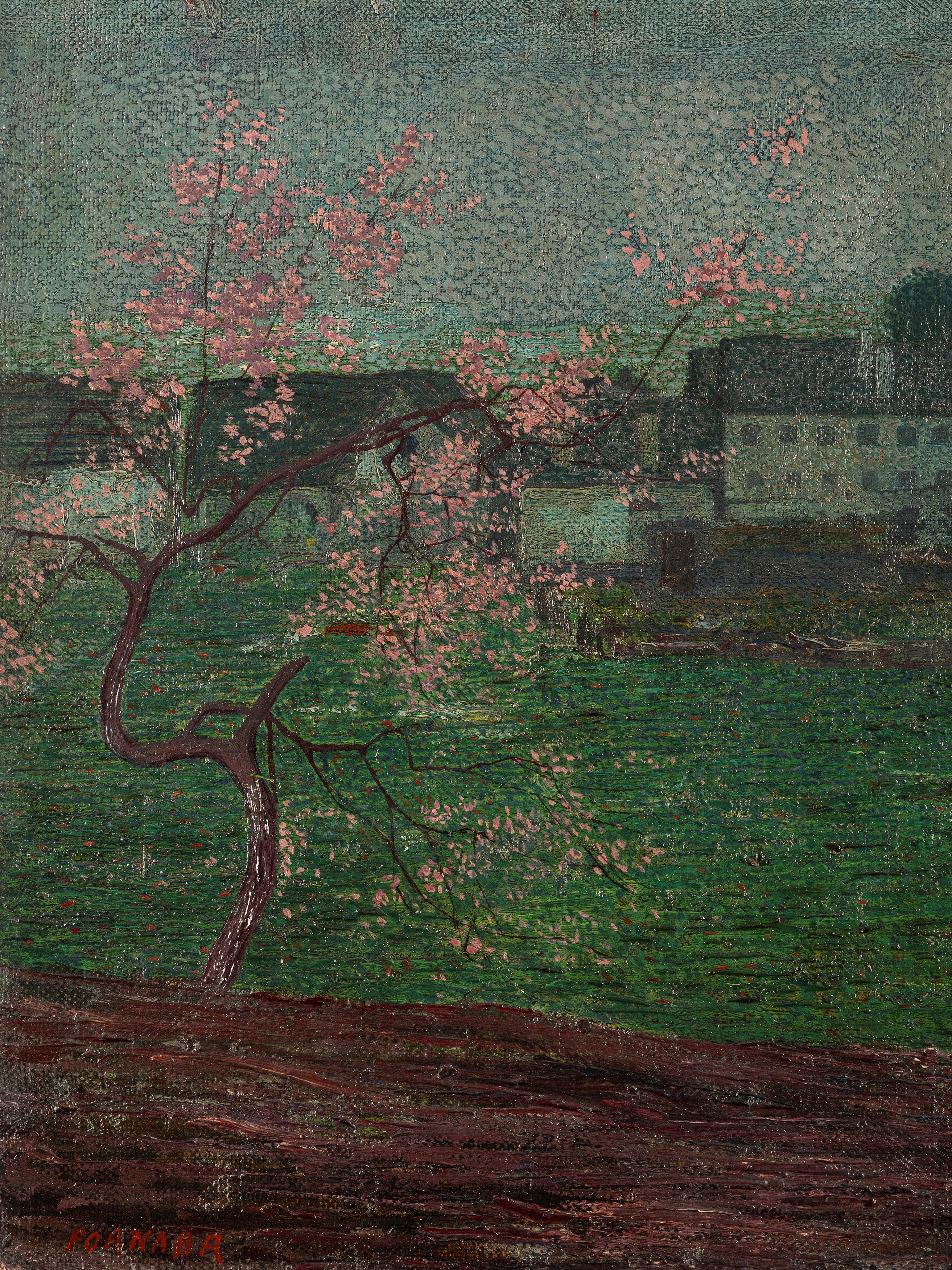 Artwork by Carlo Fornara, April Vespers, Made of oil on canvas