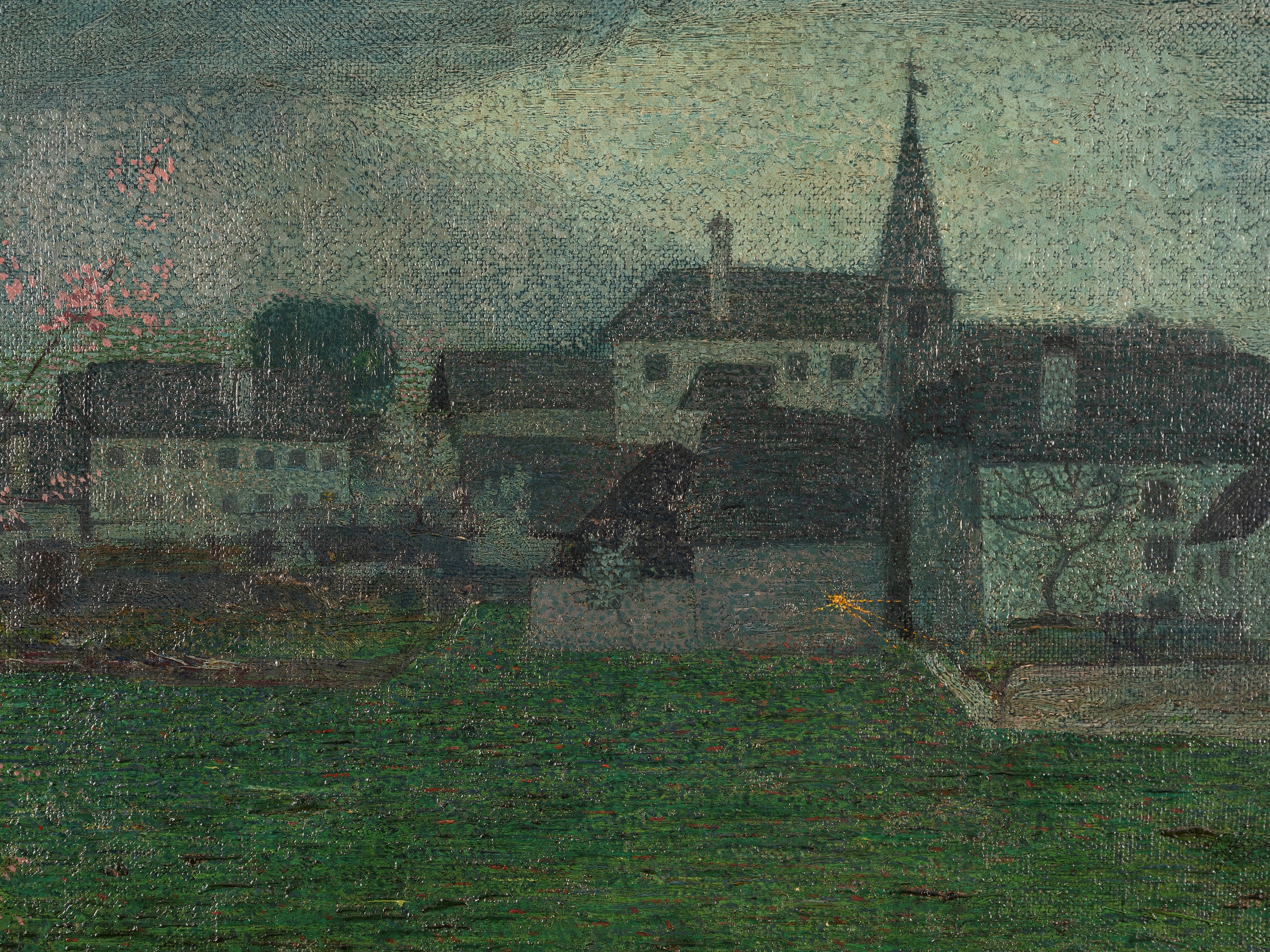 Artwork by Carlo Fornara, April Vespers, Made of oil on canvas