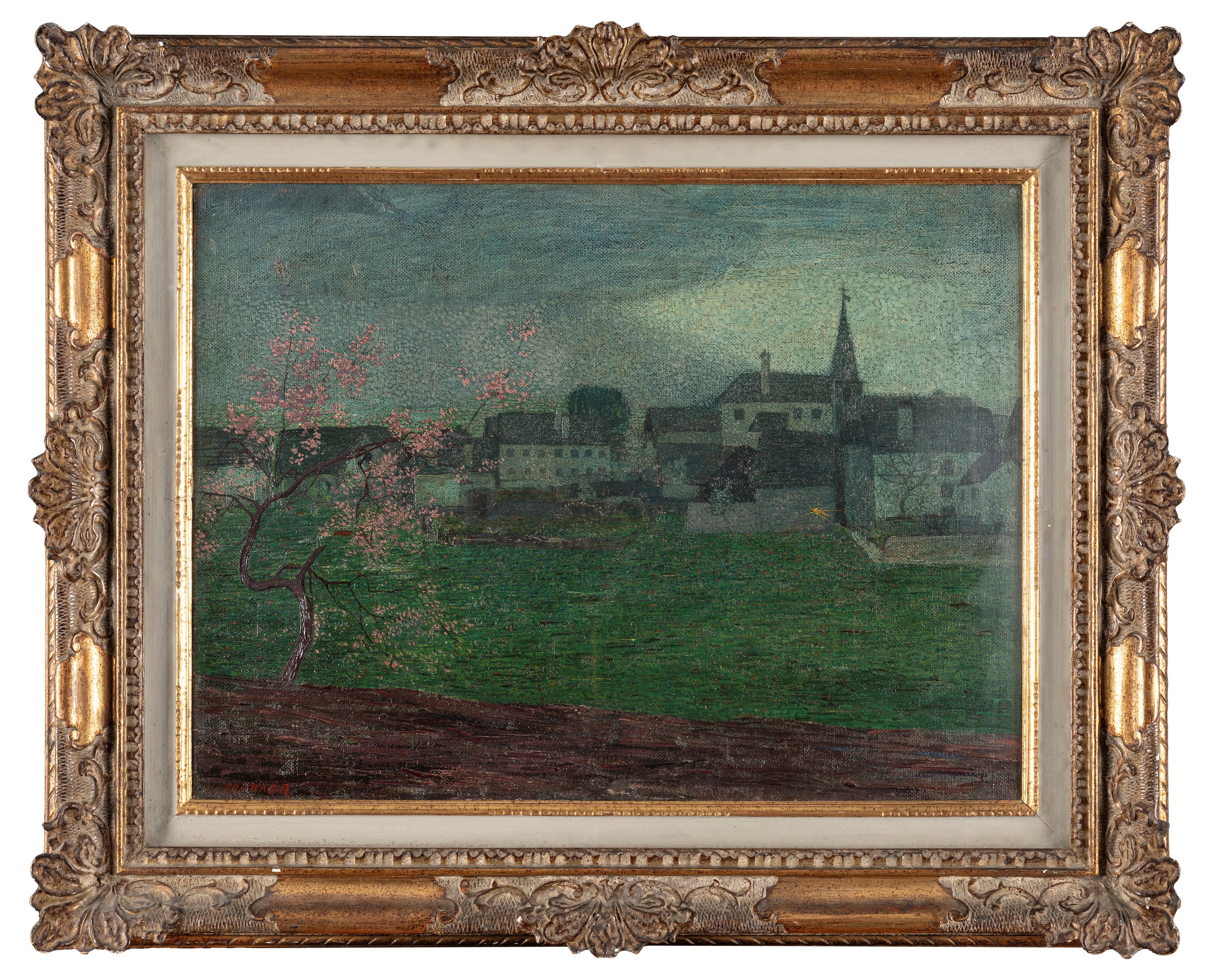 Artwork by Carlo Fornara, April Vespers, Made of oil on canvas