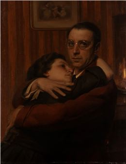 Self-portrait with his wife - Alfredo Protti