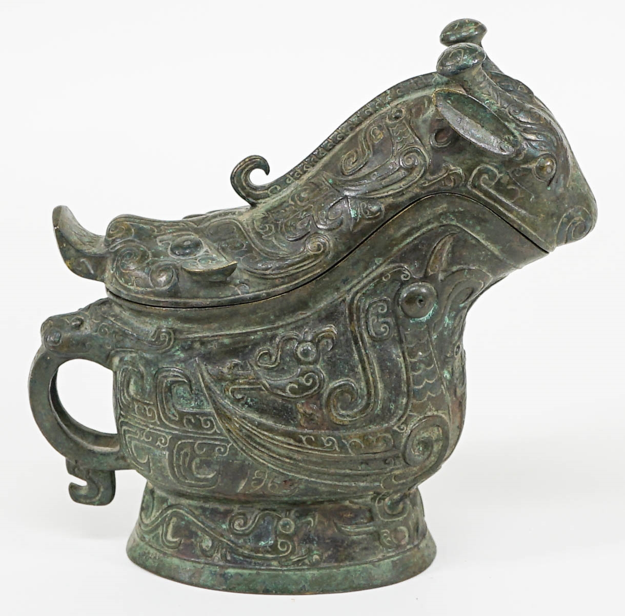 Artwork by Chinese School, A Chinese Bronze Wine Vessel Gong, Made of bronze