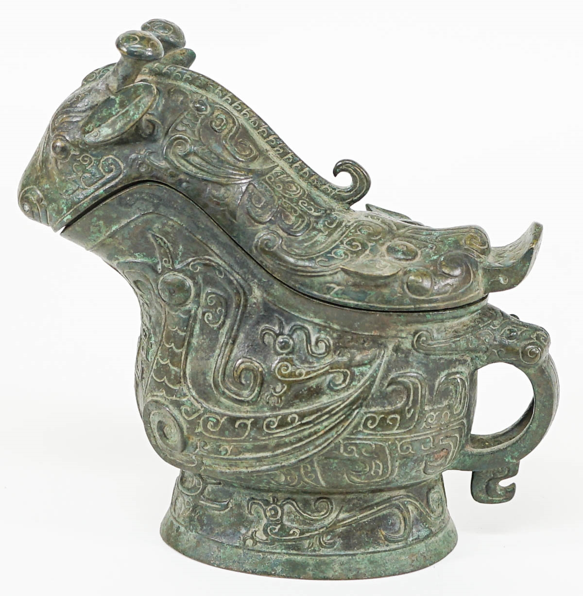 Artwork by Chinese School, A Chinese Bronze Wine Vessel Gong, Made of bronze