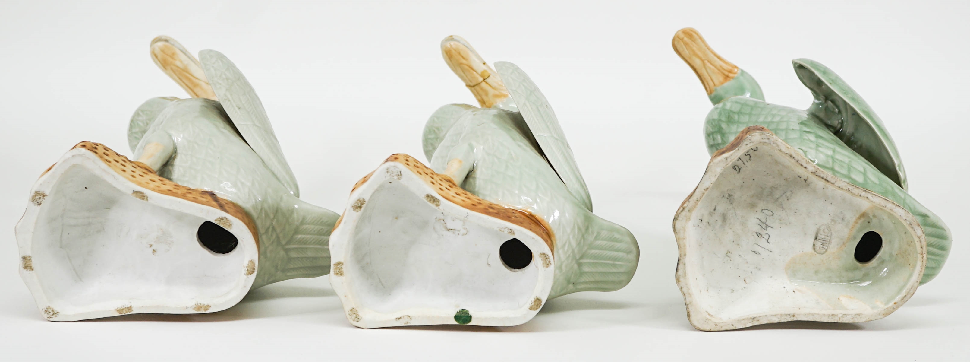 Artwork by Chinese School, Three Chinese Porcelain Duck Figures (12 inches), Made of porcelain