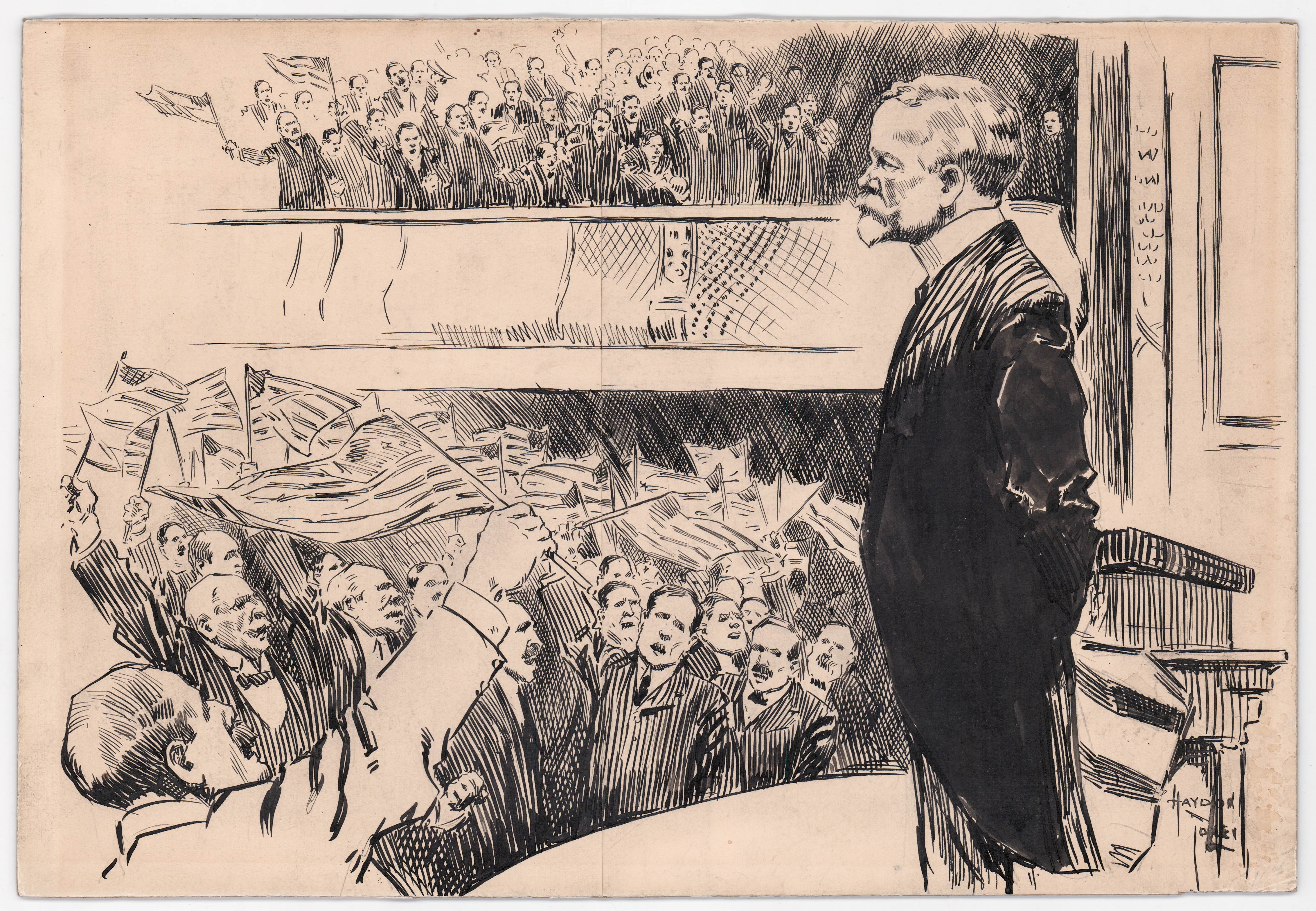 American School, 20th Century | Haydon Jones Signed Vintage Political ...