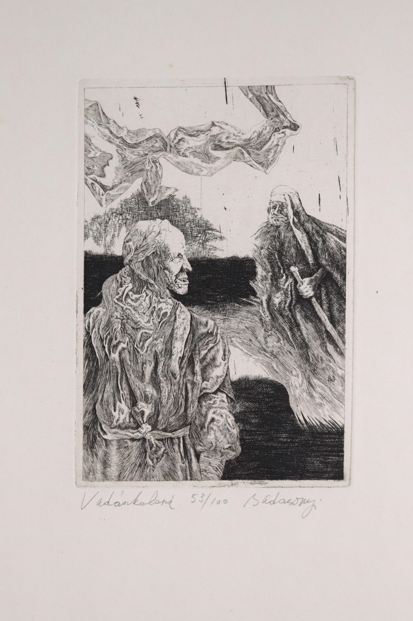 Artwork by Sándor Badacsonyi, A hunting adventure, Made of Etching paper