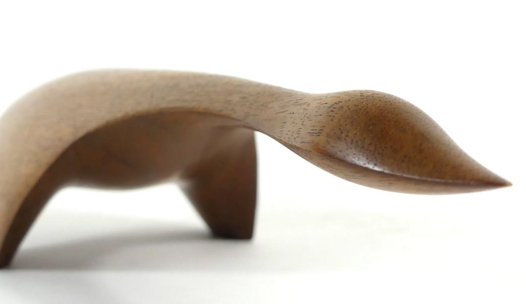 Artwork by Alan Middleton, A mid-20th century circa 1960's walnut minimalist Canada Goose carving, Made of walnut