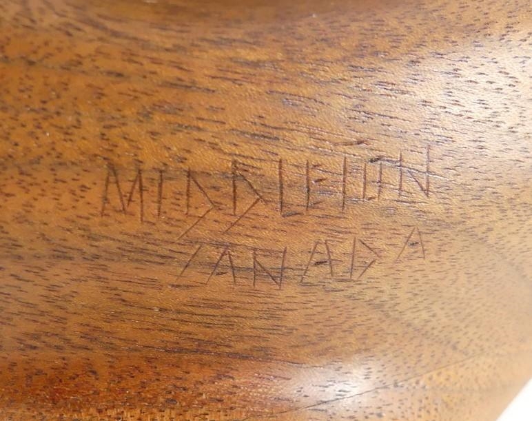 Artwork by Alan Middleton, A mid-20th century circa 1960's walnut minimalist Canada Goose carving, Made of walnut