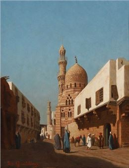 A mosque in Cairo - Louis Emile Pinel de Grandchamp