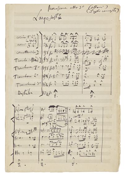 Giacomo Puccini | Autograph manuscript, amendment to the conclusion of ...