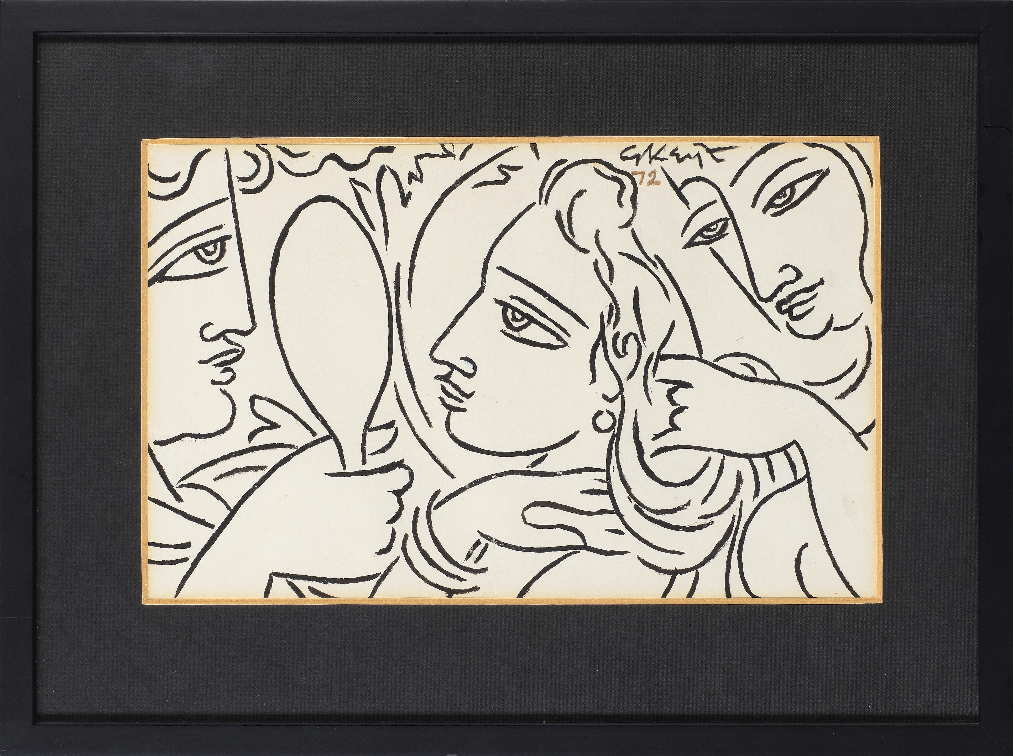George Keyt | Untitled (Three Women) (1972) | MutualArt