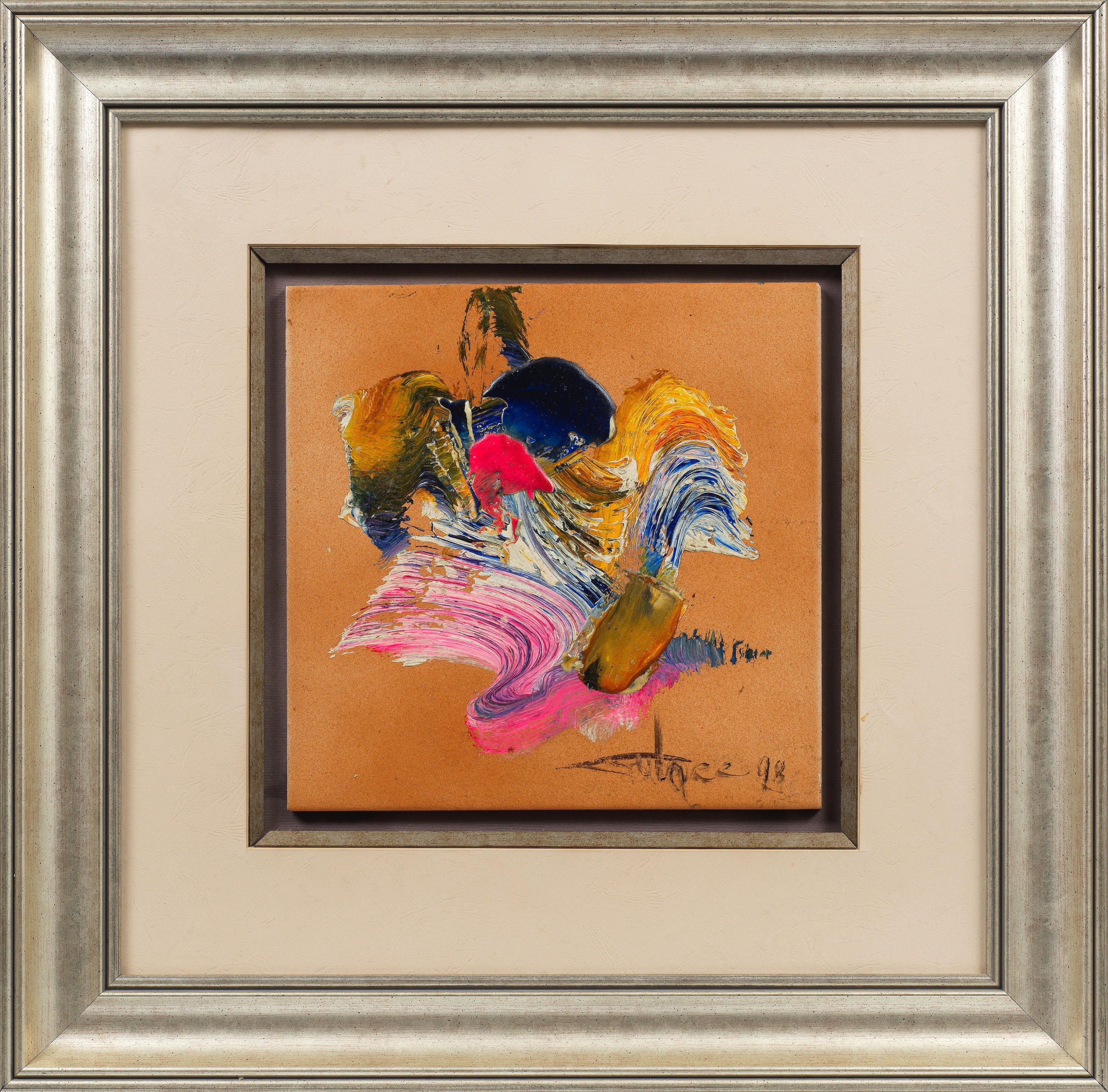 Artwork by Ismail Gulgée, Untitled (Calligraphic), Made of oil on ceramic tile