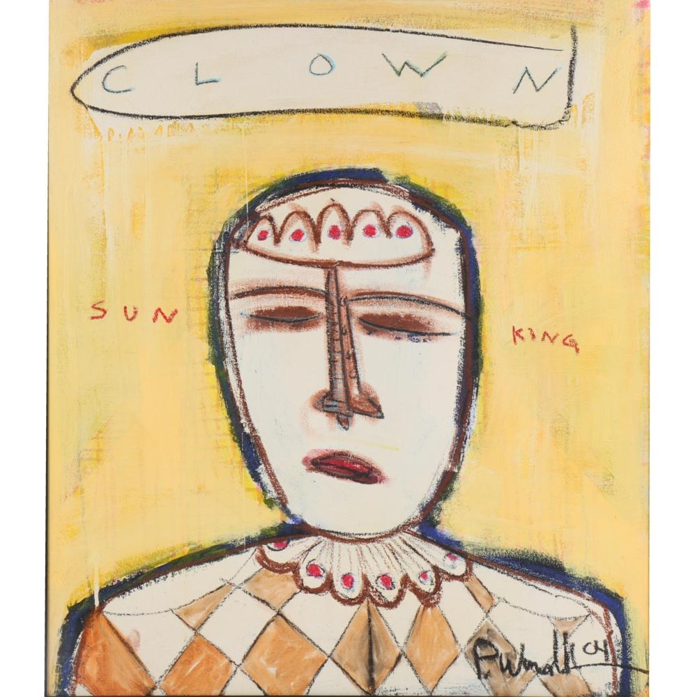 Artwork by Paul Andrew Wandless, Sun King as a Clown, Made of oil on canvas