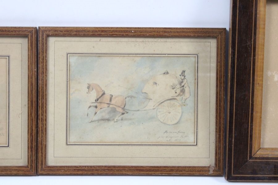 Artwork by Henry Monnier, 12 x 17 cm, 11 x 14 cm, 12, Made of Trois aquarelles sur papier