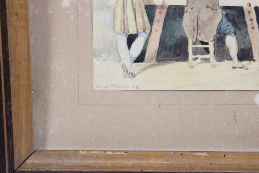 Artwork by Henry Monnier, 12 x 17 cm, 11 x 14 cm, 12, Made of Trois aquarelles sur papier