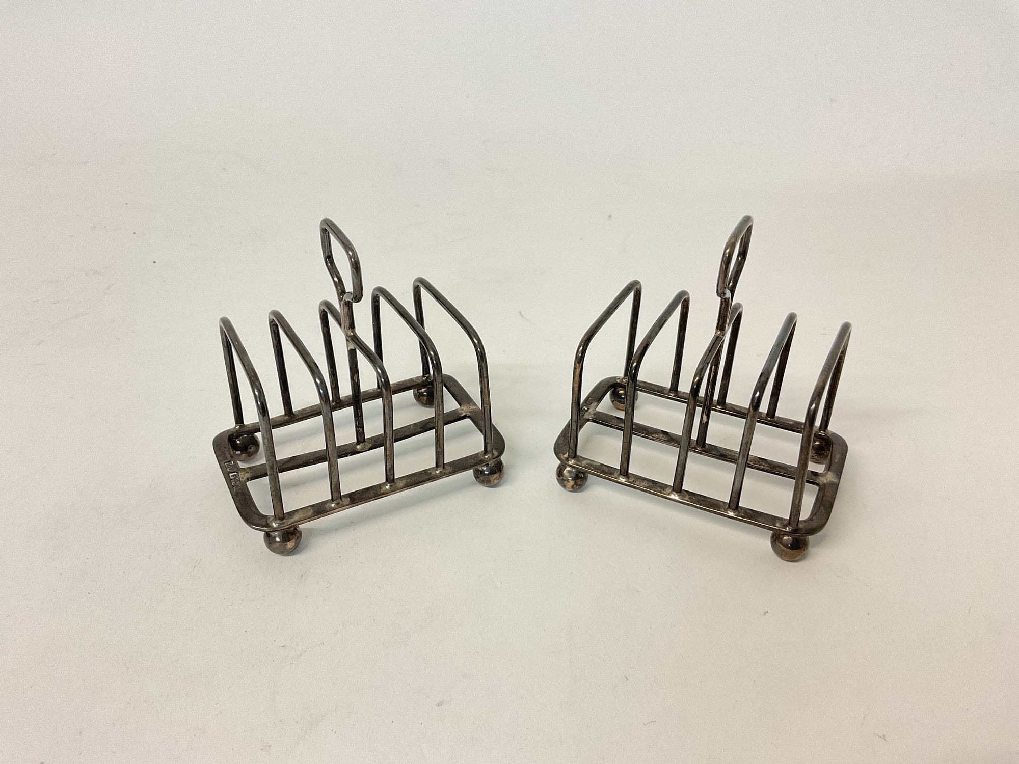 Sheffield | Pair of Edwardian silver four-division toast rack ...