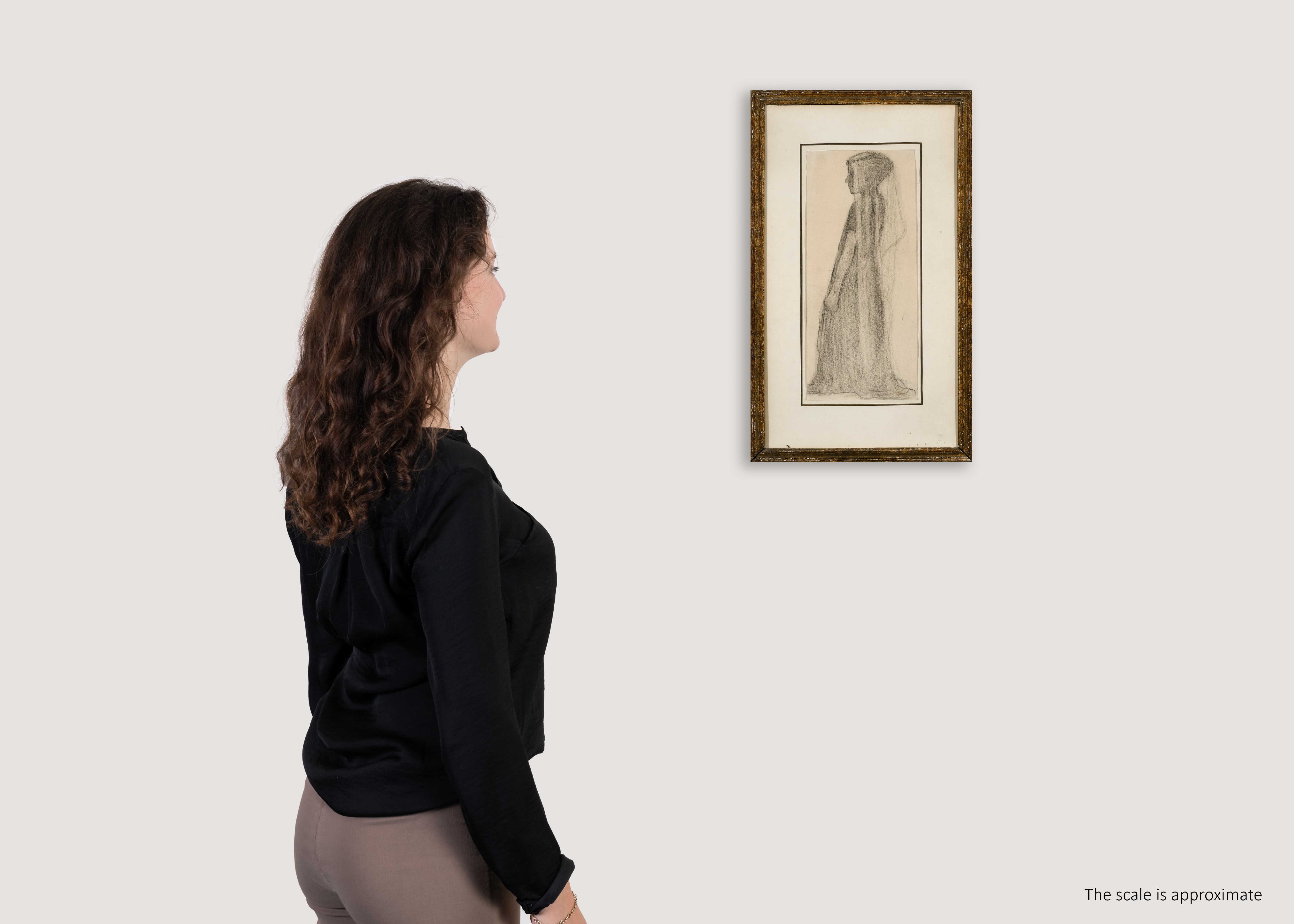 Artwork by Paula Modersohn-Becker, Study of a girl in a veil, Made of Charcoal