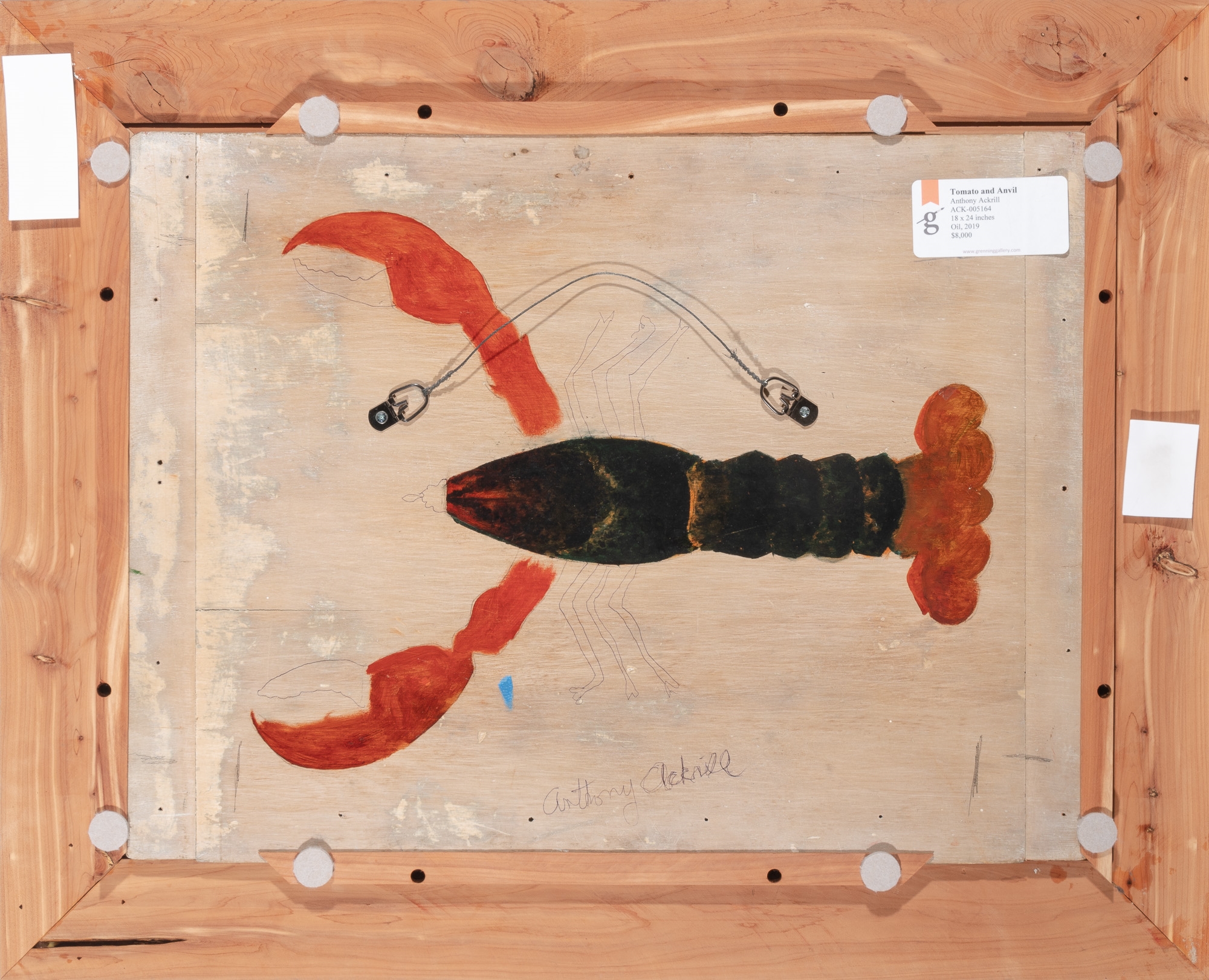 Artwork by Anthony Ackrill, Tomato and Anvil, Made of Oil on reclaimed wood panel