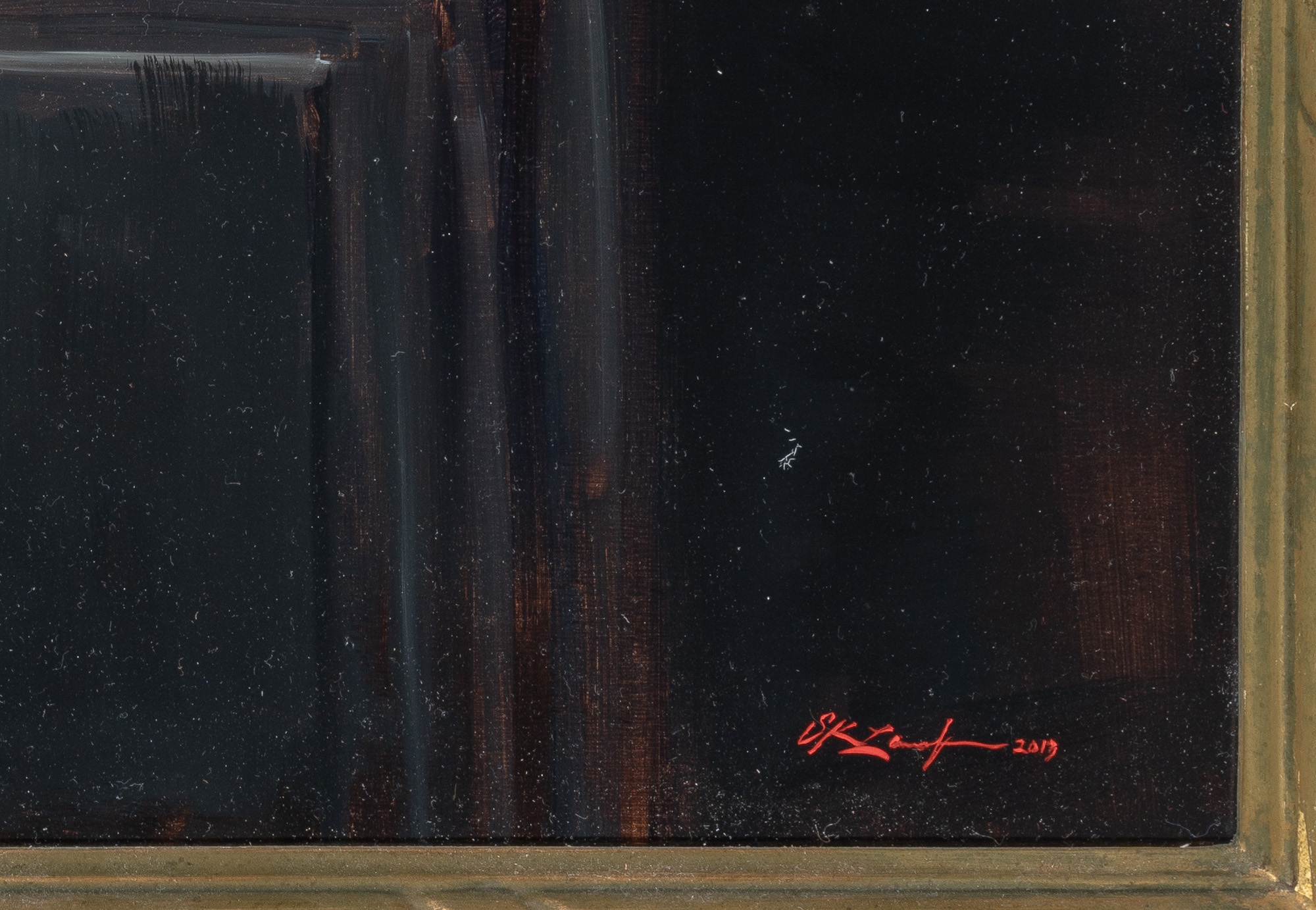 Artwork by Sarah Lamb, Antique Grasshopper Weathervane, Made of Oil on canvas