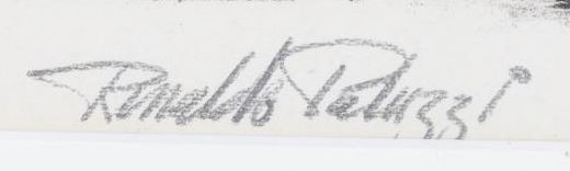 Rinaldo Paluzzi signature on lithograph, 1964.