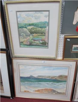 Ken Hutchinson (Hereford Artist) 'Cape Cornwall', watercolour, signed and dated 77, 36 x 54 - Ken Hutchinson