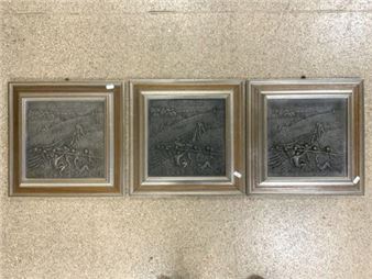 THREE ICI AGROCHEMICALS PROFESSIONAL PLAQUES, ILLUSTRATING SCENES OF SCIENTIFIC - Ken Court