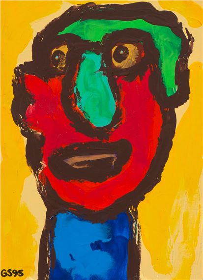 Gérard Sendrey - Œuvre Originale Art Brut 2020 'Mais Où ça?' - Mixte Signé 21x29,7 Cm