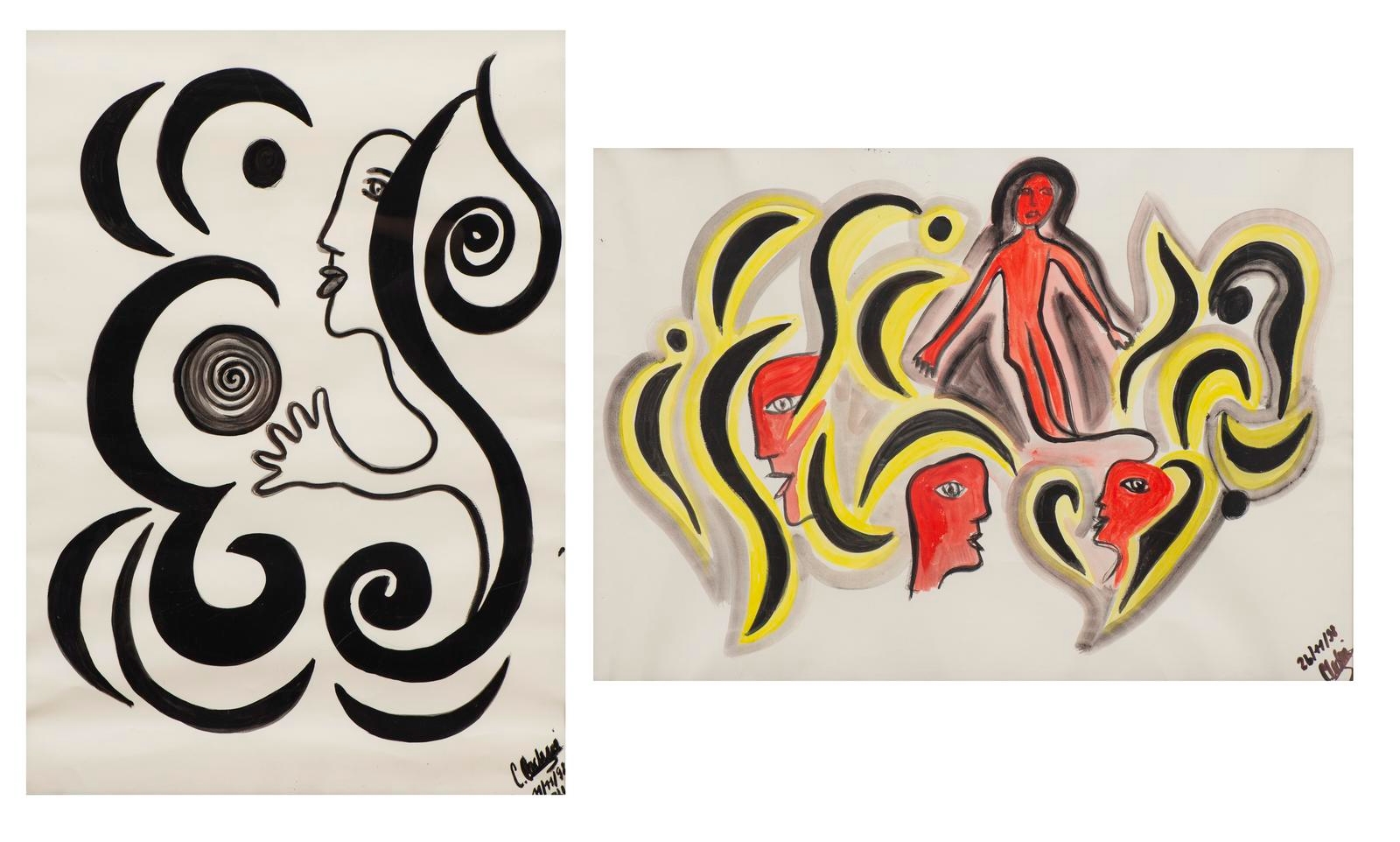 Carmen Coduri | Femme de profil;femme à trois visages (98) | MutualArt